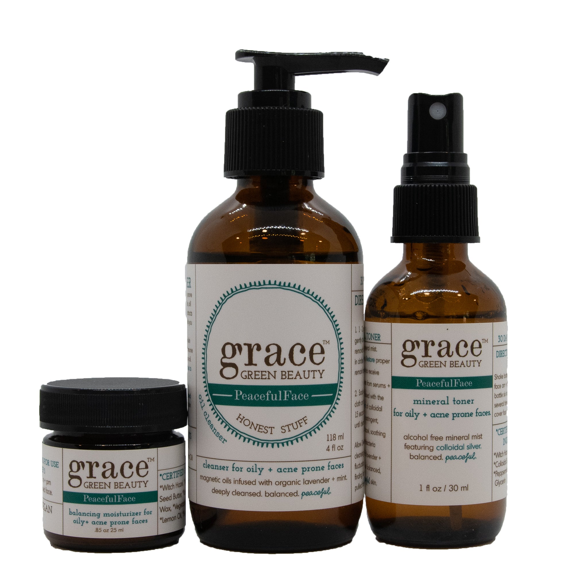 PeacefulFace Regimen | Oily + Acne Prone Faces – Grace Green Beauty